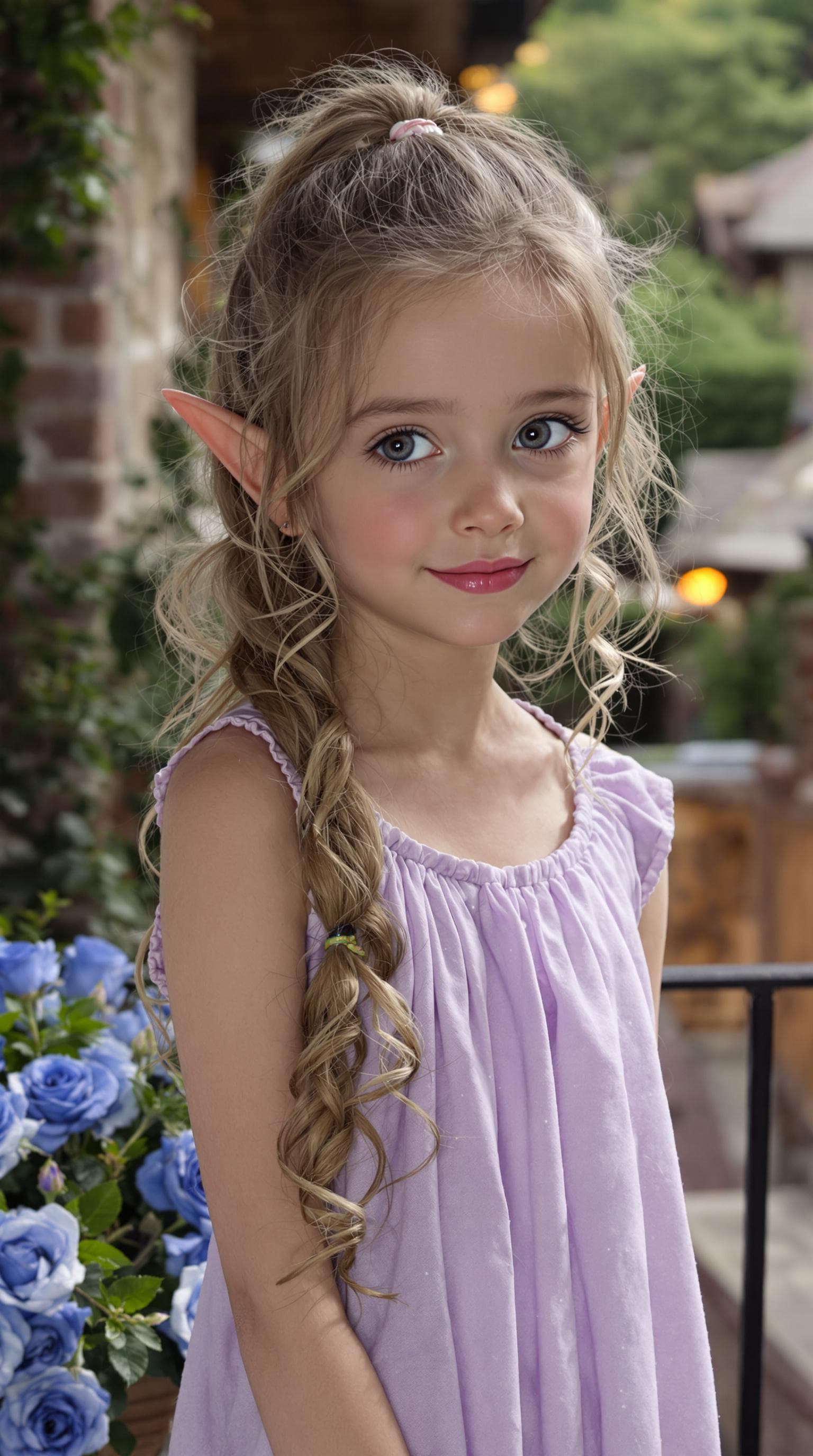 AI generated: a professional photo of a exceptionally beautiful girl in the world (age 7), (seven year old) short ...