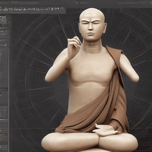AI generated: build a buddhist monk +with face like my profile+excessive detail+futuristic and eco style concept+o...