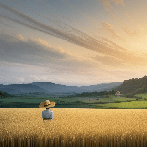 AI generated: 
A picturesque scene unfolds in the countryside—a vast wheat field stretches under the expansive sky...