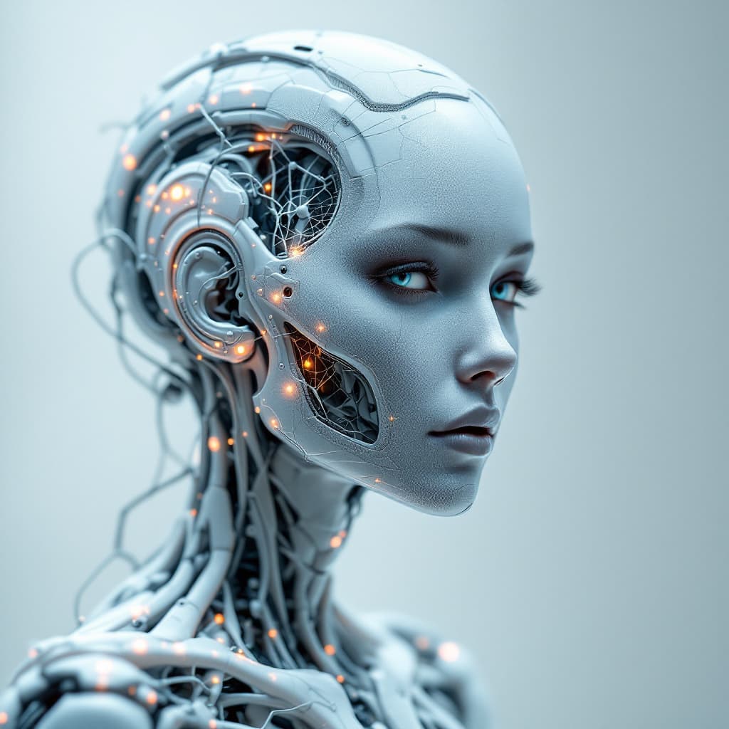 AI generated: BODY complete female, A stunning illustration of an ethereal neural network organism, female full bo...