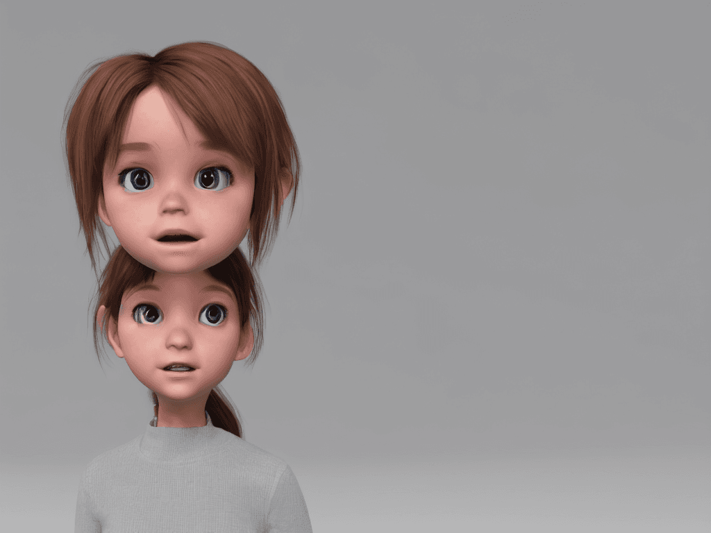 AI generated: Pixar style little girl, unreal engine, high definition, symmetrical face, volumetric lighting, dust...