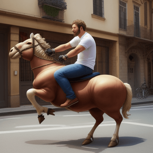 AI generated: a bro riding a buffilo
