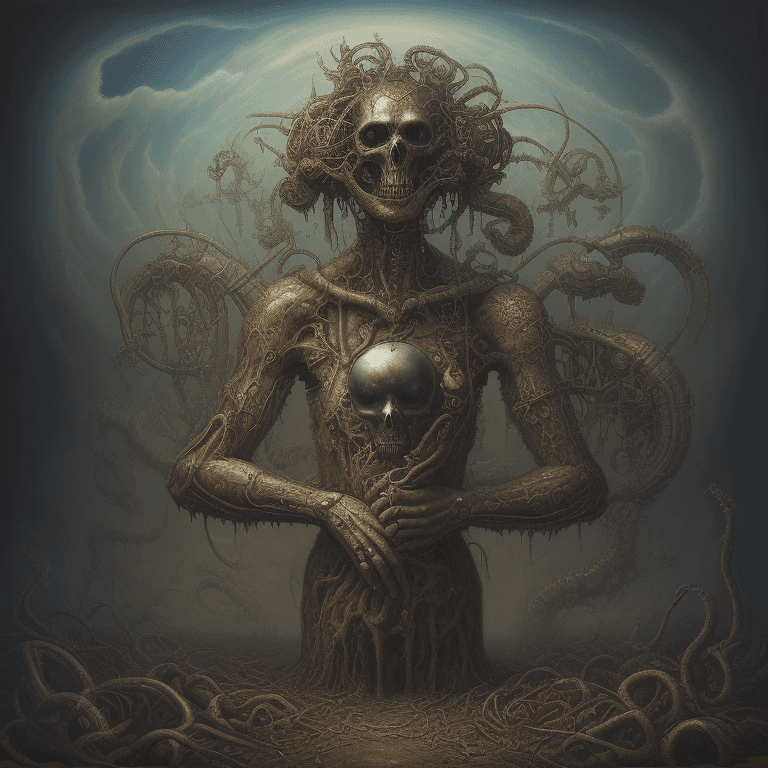 AI generated: music Album cover picture, surreal art, oil picture, heavy metal