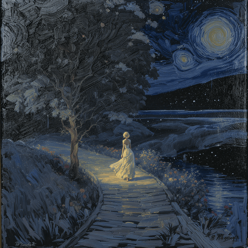 AI generated: Mesmerizing evocative dreamy oil painting, expressive hard brush strokes, textured oil on canvas, dy...