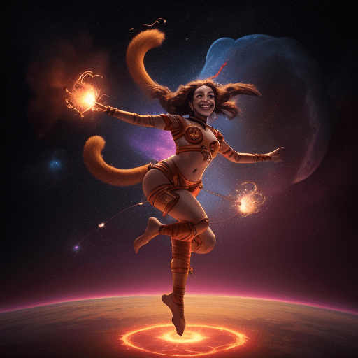 AI generated: high resolution cinematic portrait of a smiling young beautiful cute anthropomorphic female space mo...