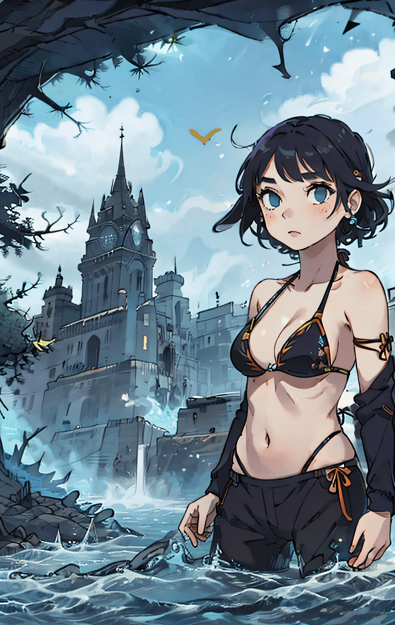AI generated: <lora:Shadow Isles:0.8>,body,1girl,bikini:1