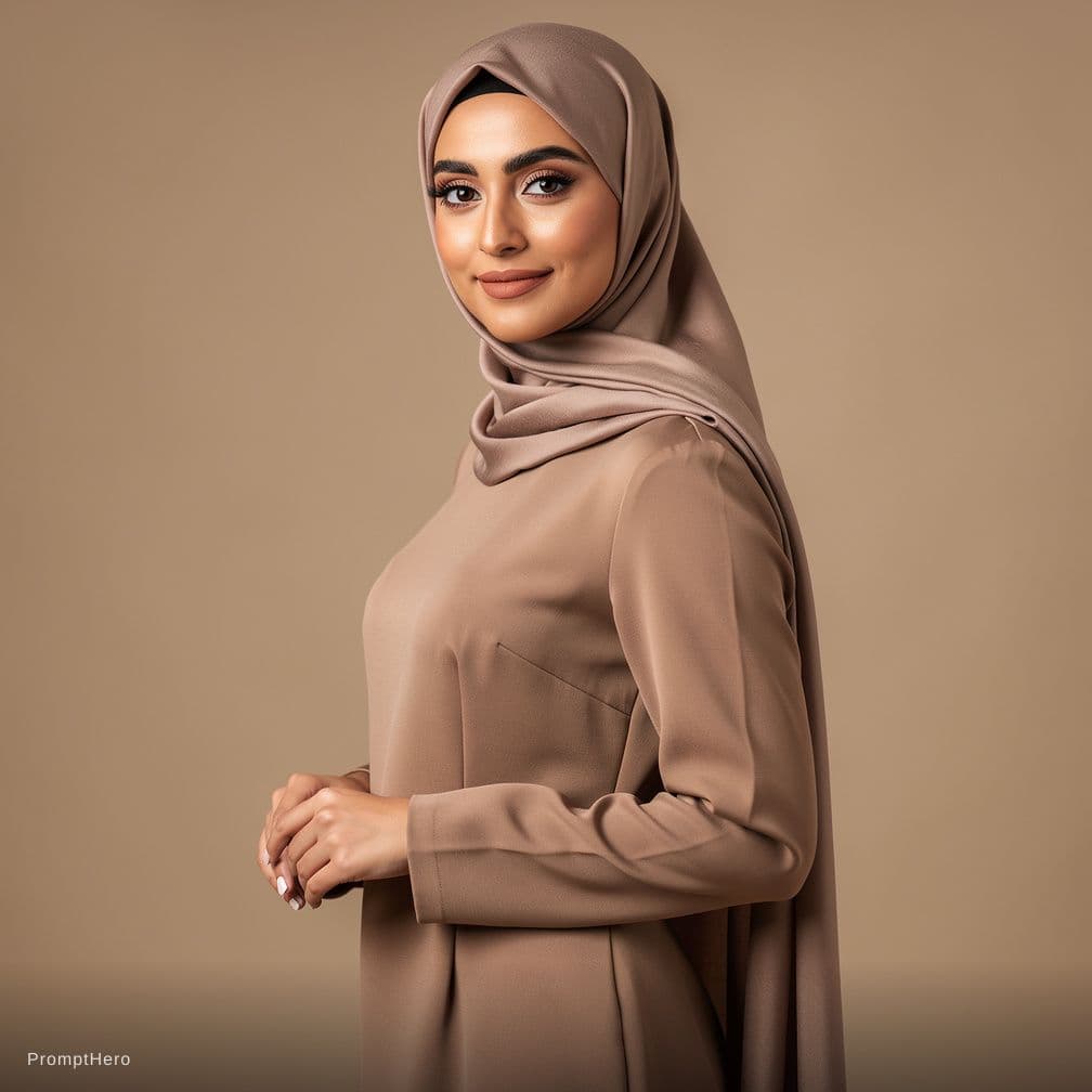 AI generated: Sexy arabic women hijab big as big boobs thight dress