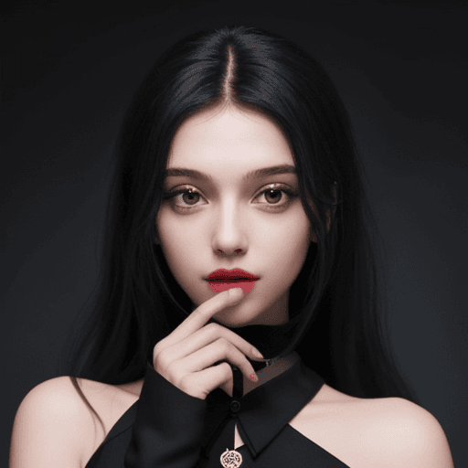 AI generated: A girl in a beautifull black magic