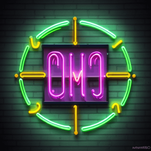 AI generated: Professionally illustrated neon light logo for "Motivational Mojo" common symbols of motivational th...