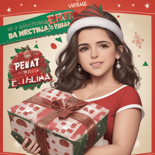 AI generated: Cartel publicitario de la celebración de un sorteo (estilo bingo) de navidad. Con regalos como jamon...