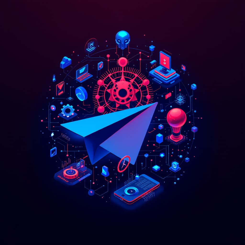 AI generated: Create a logo for a channel on Telegram that provides information about new technologies, present so...