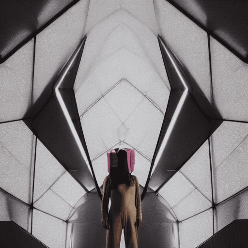 AI generated: (Medium shot, three-quarter view, camera SONY A7S III, len 35mm, f1.6). 1woman, uses giant and disto...