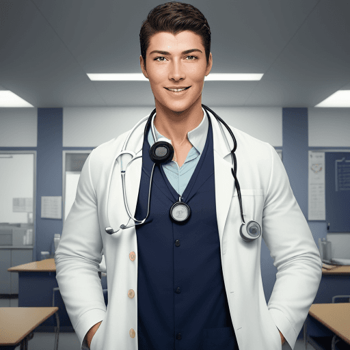AI generated: Christiano Hallack in photograph quality, self-confident doctor who is loved by both his students an...