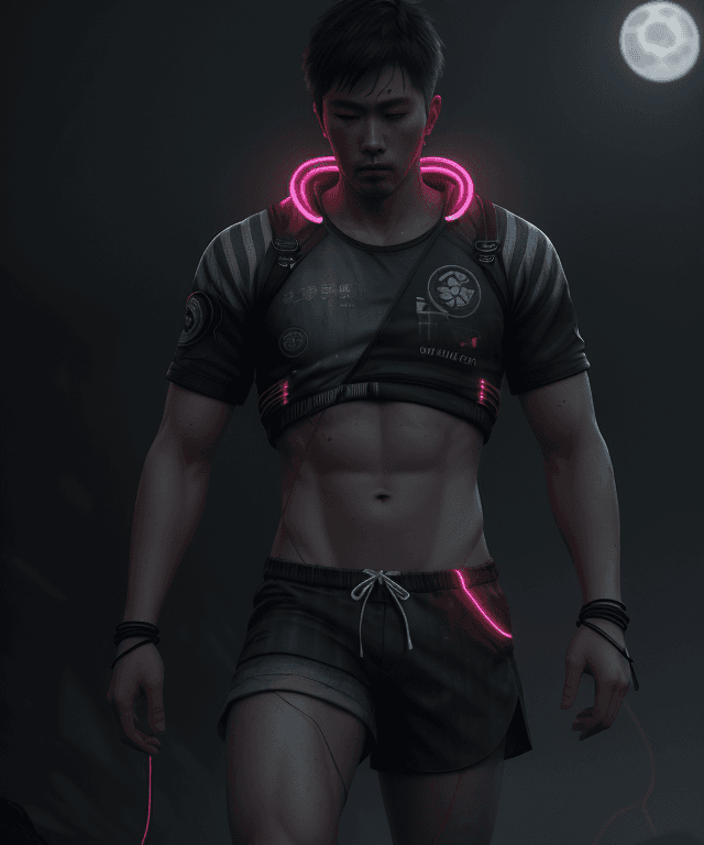 AI generated: Photo of a ultra realistic shigh resolution detailed photo of an attractive man wearing short short ...