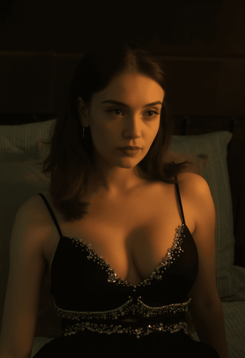AI generated: A photorealistic, cinematic portrait of an adult woman with fair skin and shoulder-length, wavy brow...