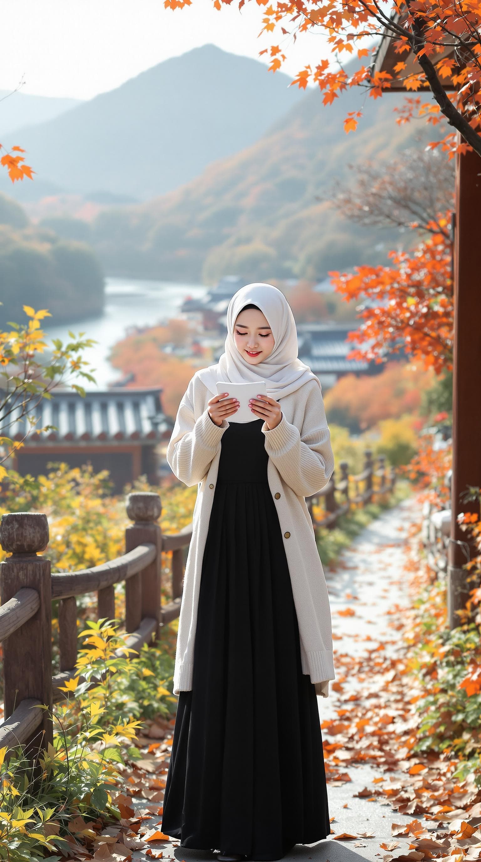 AI generated: realistic, japanese girl, beautiful girl, ulzzang face, shot front middle, upper body, pose learning...