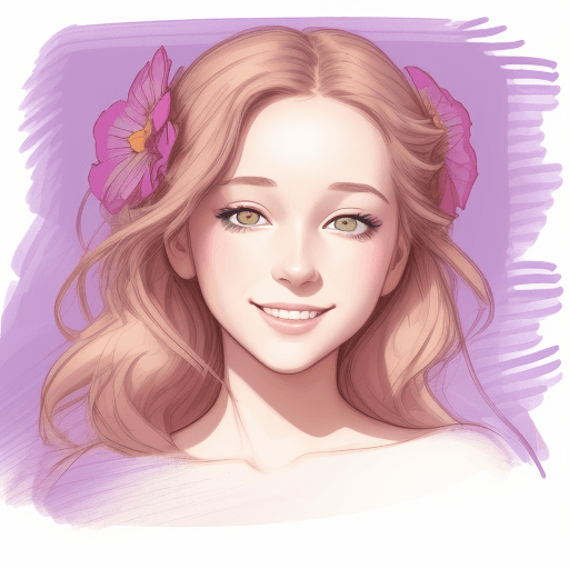 AI generated: colorful sketch of a female face with eyes, in the style of fashion drawing, fllowers background, po...