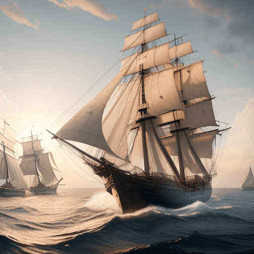 AI generated: Photo of a ultra realistic sailing ship, dramatic light, pale sunrise, cinematic lighting, battered,...