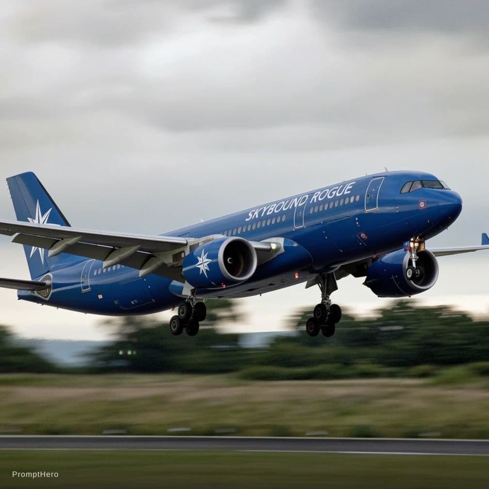 AI generated: Put the airline of Skyboundrogue on the a330 and make the body of the airplane the same as the a330 ...