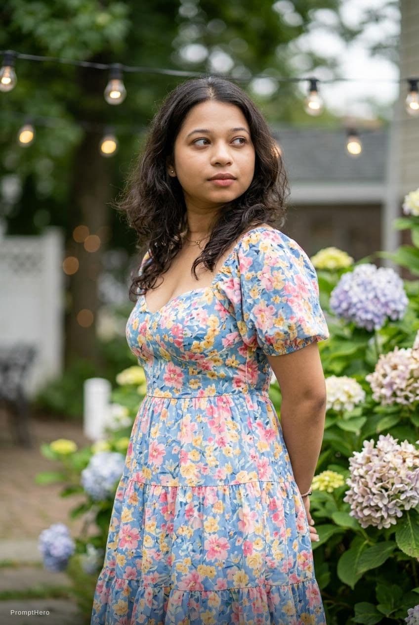 AI generated: girl in cute dress , same exact face , no difference