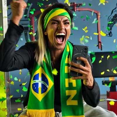 AI generated video: ultra-realistic live-action sports documentary style, packed FIFA World Cup 2022 Qatar stadium at ni...