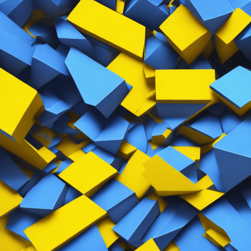 AI generated: blue and yellow rectangles with rounded corners with word "Cerebro" on them floating in 3d space lik...