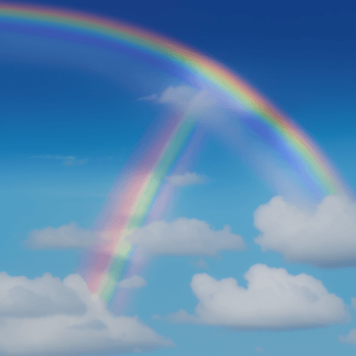 AI generated: The rainbow in the blue sky