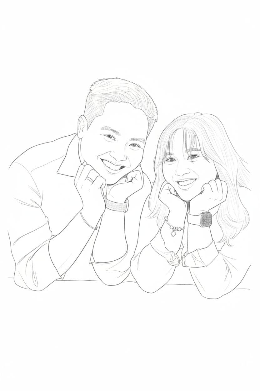 AI generated: Using the attached photo as reference, create a hand‑drawn style line art illustration. Only draw th...
