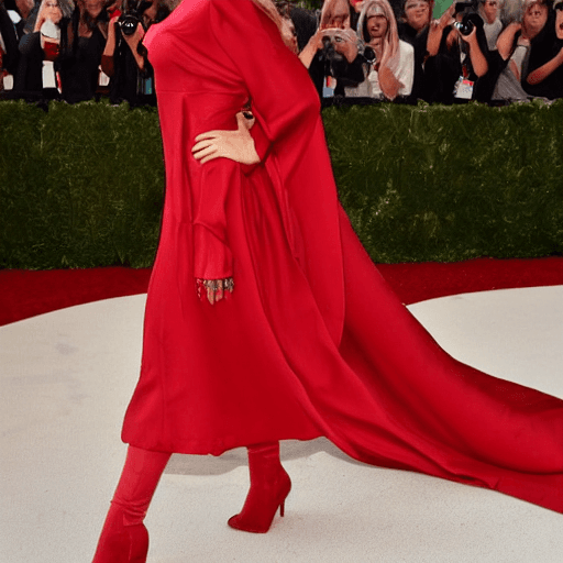 AI generated: an image of elizabeth olsen , woman , wearing red cloth