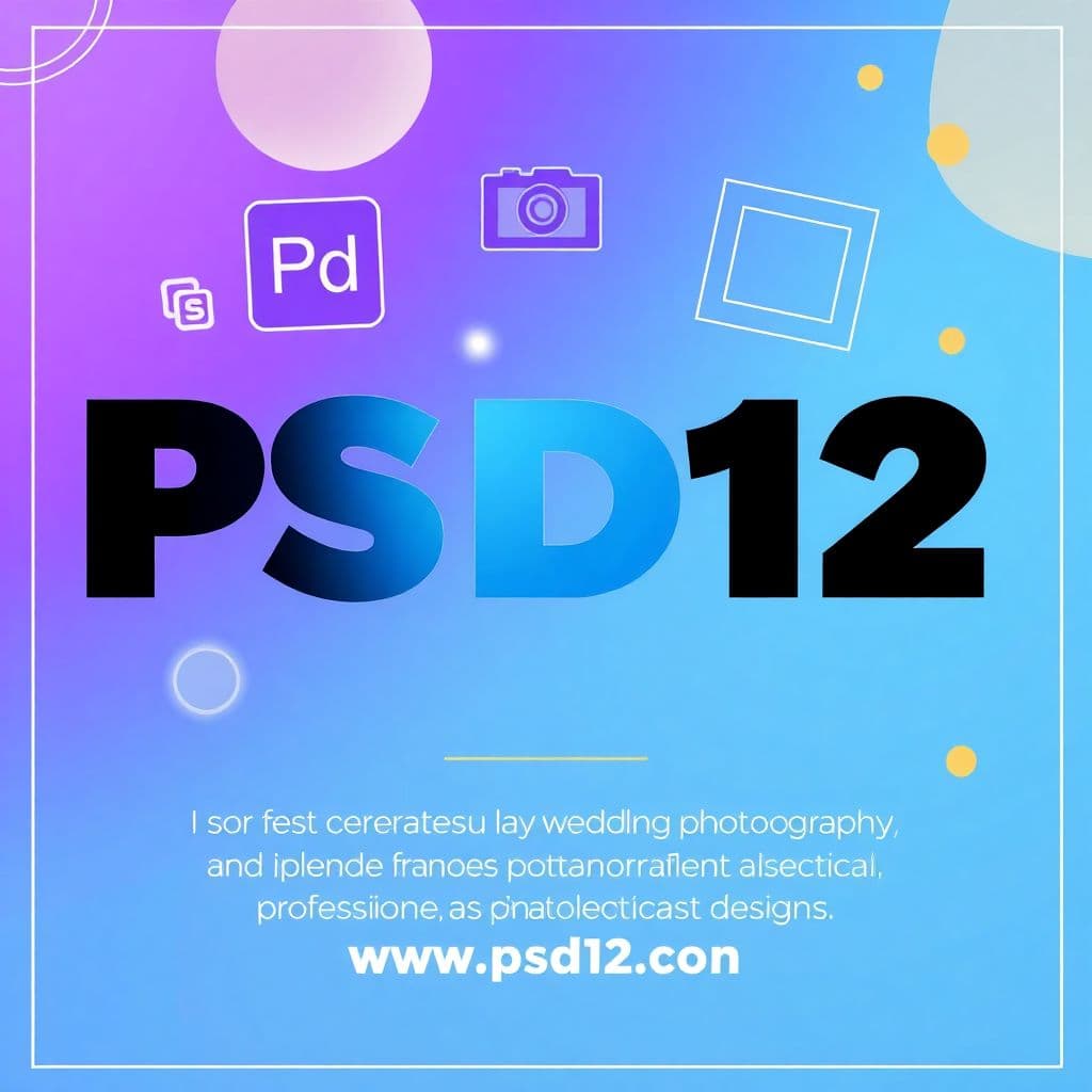 AI generated: A modern and visually striking graphic design promoting PSD files, Photoshop Designs, and PSD Templa...
