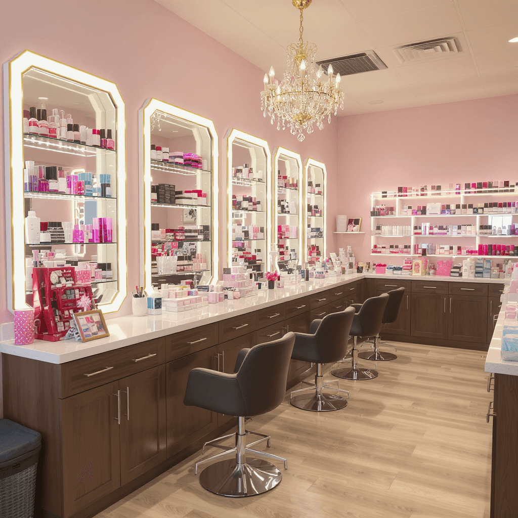 AI generated: create image of a nail salon a real big salon
