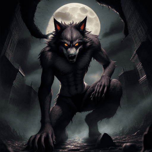 AI generated: High resolution werewolf in the hell 