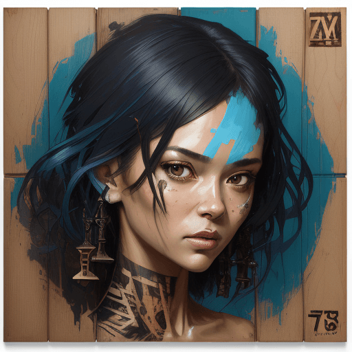 AI generated: a woman's face made from wooden boards, in the style of tim okamura, abstraction-création, 32k uhd, ...