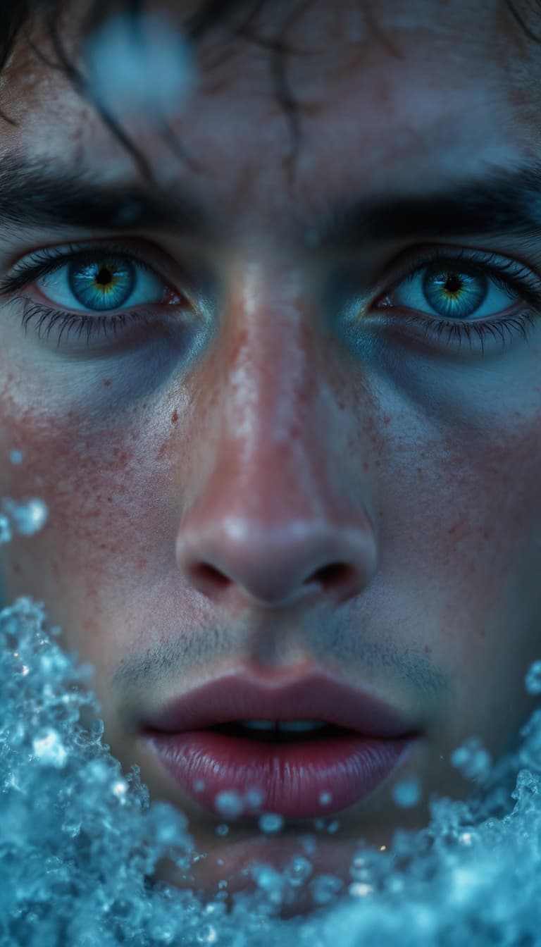 AI generated: Type: Extreme Close-Up
Camera: Static, slight handheld tremble
Lighting: Cold blue ambient with soft...