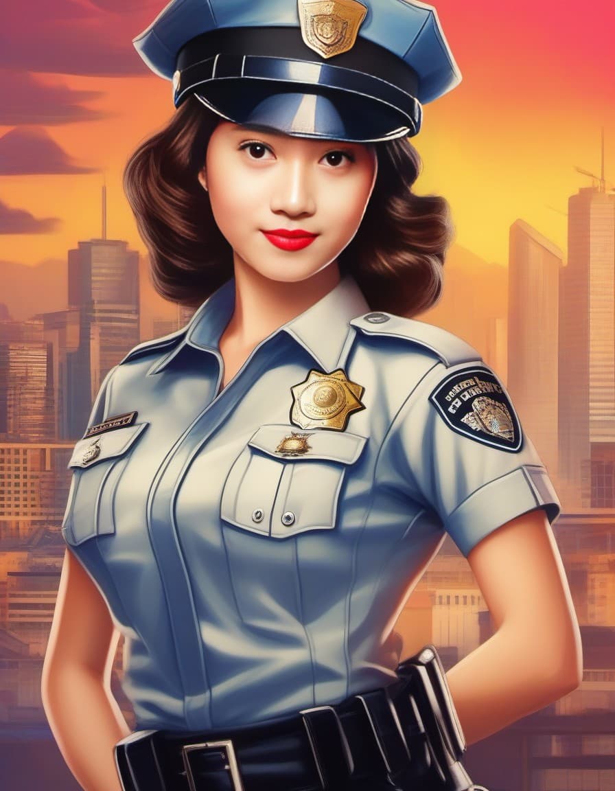 AI generated: Create a vibrant and exciting full-body image of a pin-up girl with the following characteristics: S...