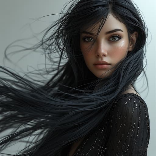 AI generated: A **hyper-realistic, ultra-detailed portrait** of a **stunning female character** with **fair skin**...