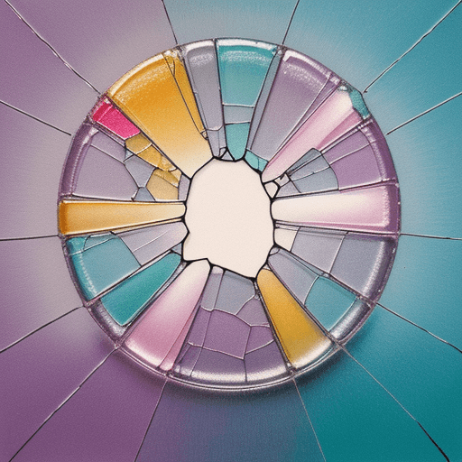 AI generated: pastell art with broken glass like a 80s music album artwork