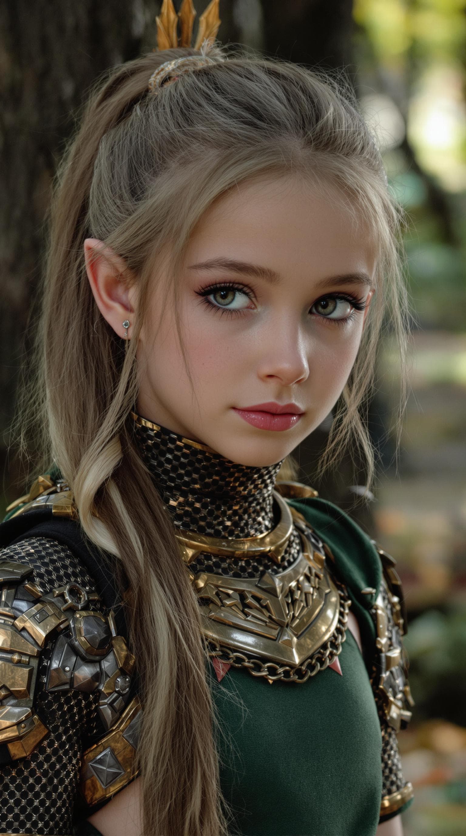 AI generated: a professional photo of a exceptionally beautiful girl in the world (age 7), (seven year old) short ...