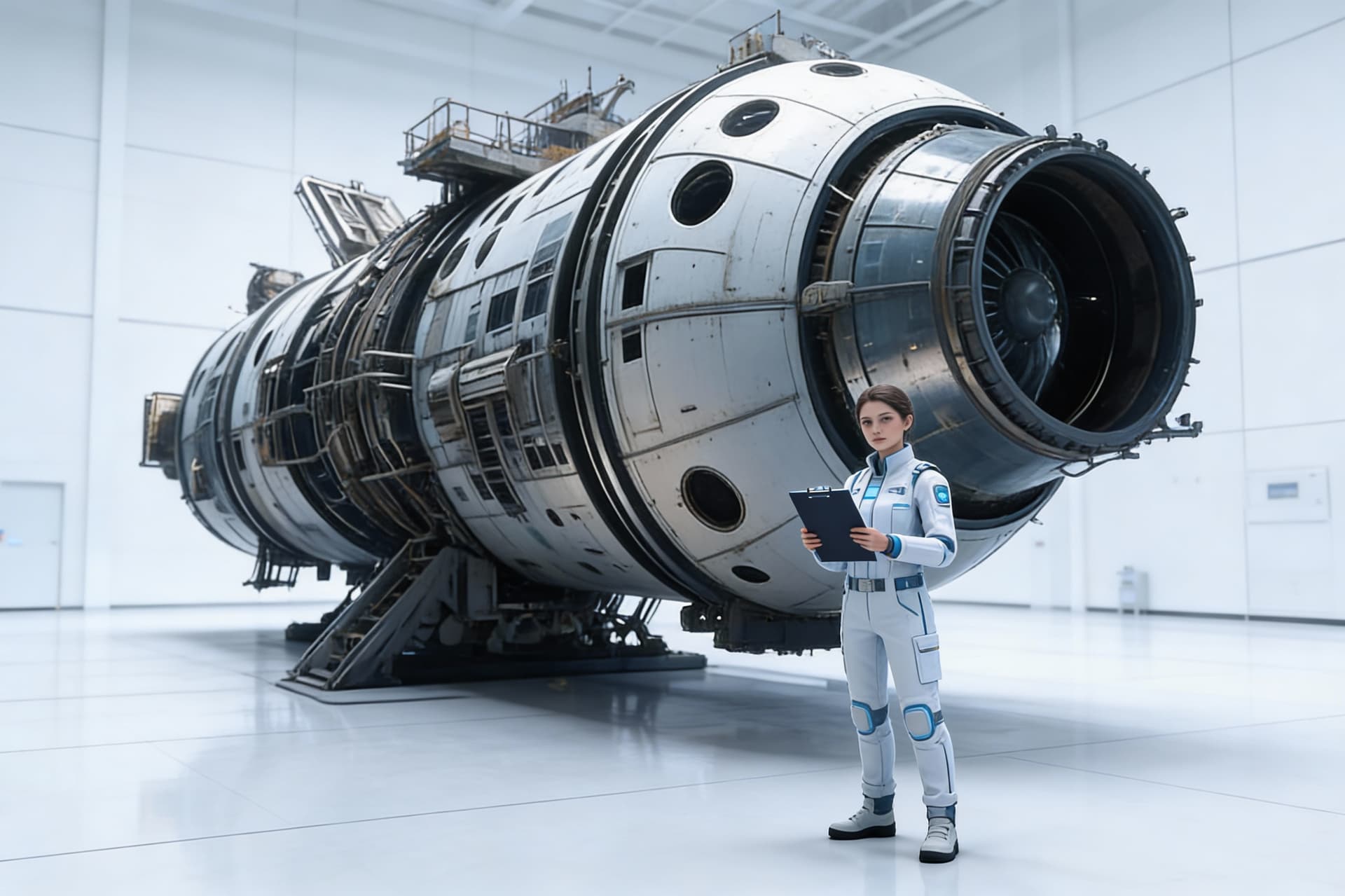 AI generated: Use the Reference Image to reimagine the View of the Futhesis ENGINES Design for any space vessel. S...