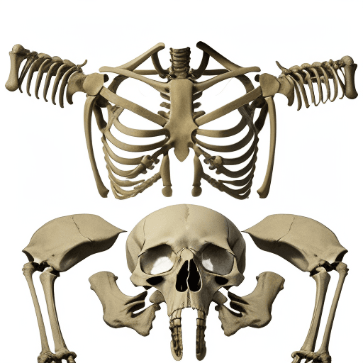 AI generated: pile skeletons skulls cadaver bones. transparent background