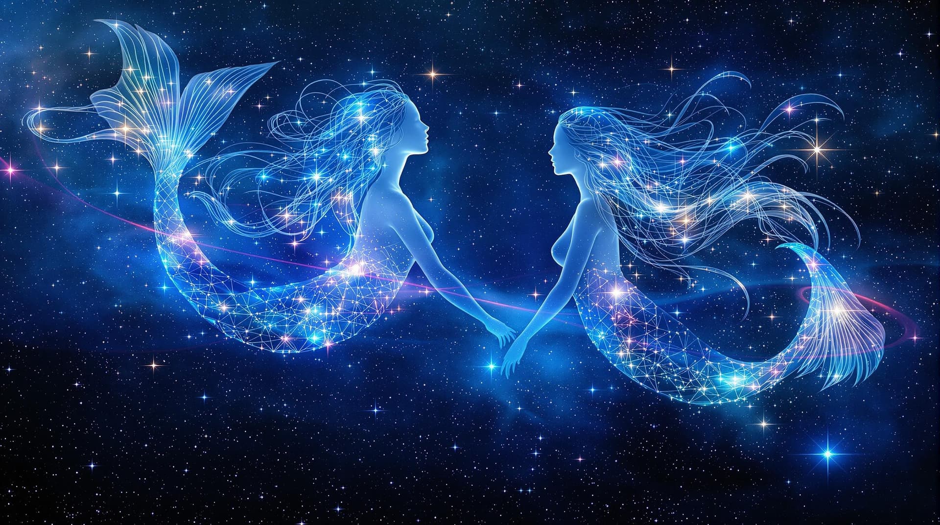 AI generated:  This digital is an image into an image duplicated artwork features a celestial zodiac theme with  e...