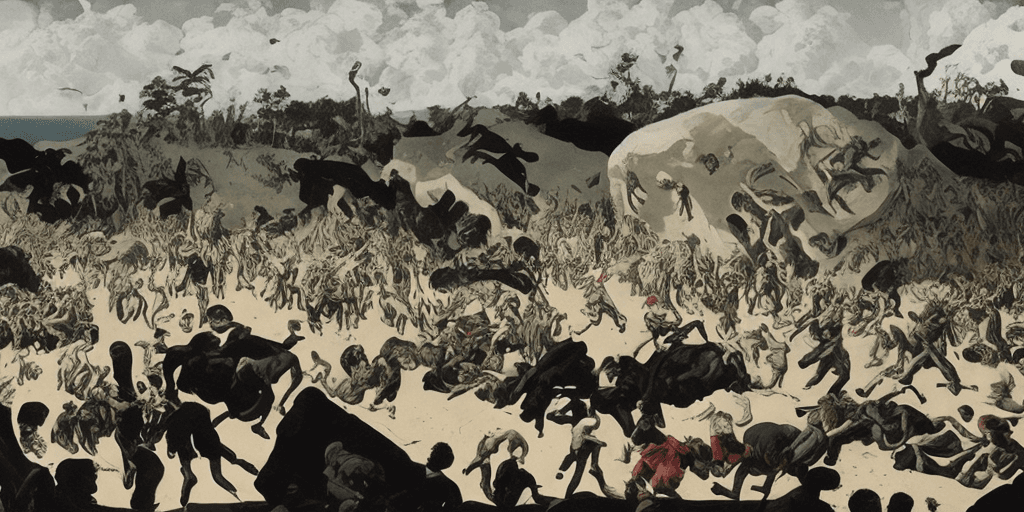 AI generated: epic scene, neo rauch