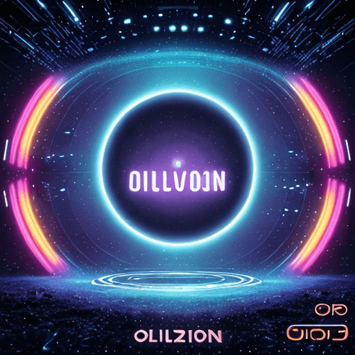 AI generated: a bright happy, melodic techno artwork for a song called oblivion, no fonts, variation 3

