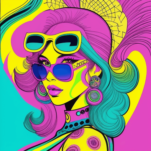AI generated: Generate a vibrant and dynamic 70s fashion illustration that captures the spirited essence of the di...