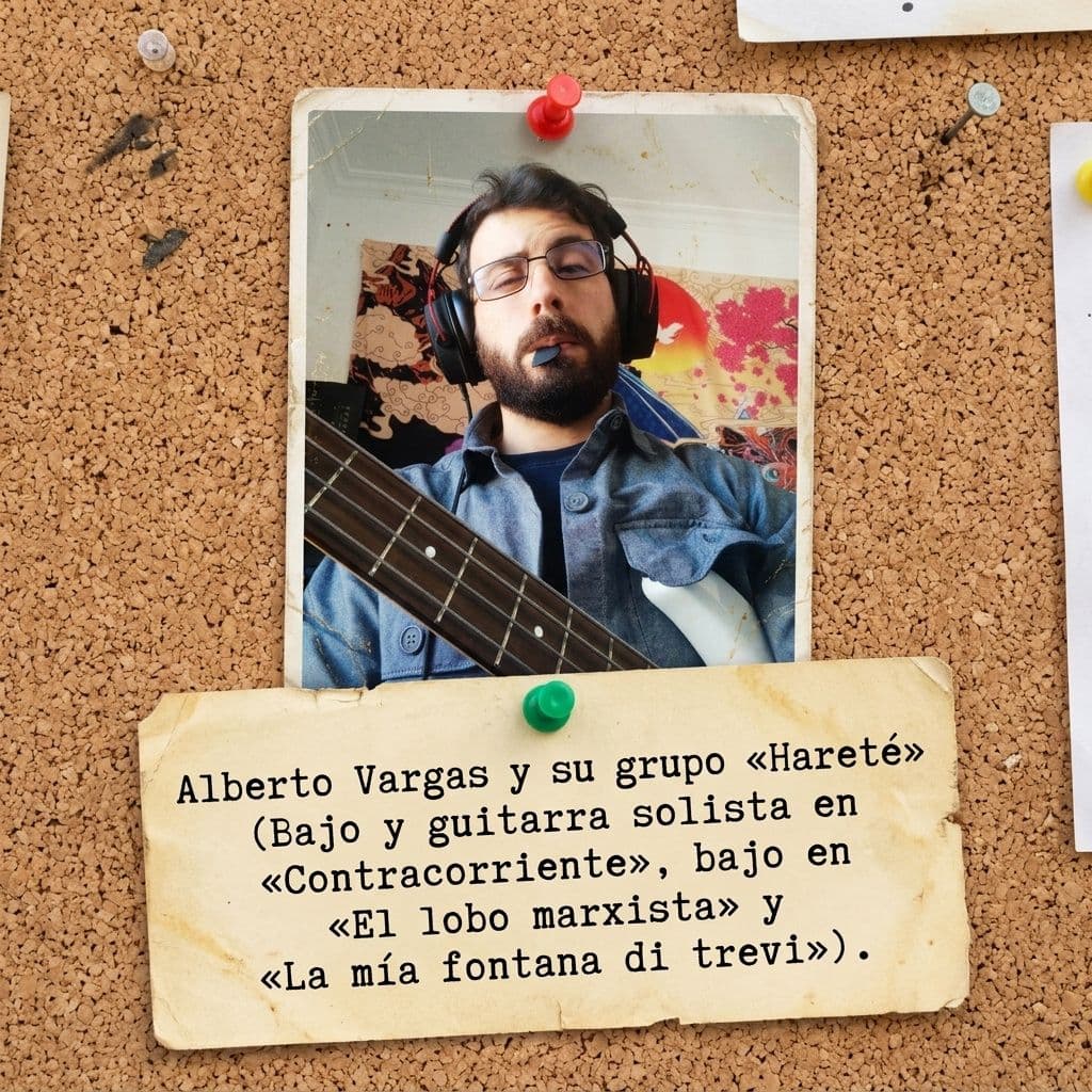 AI generated: Quiero que me pongas esta foto en un corcho con un papel justo debajo de ella lo siguiente "Alberto ...