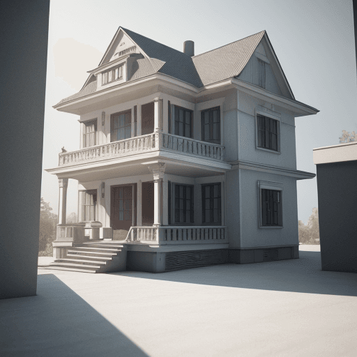 AI generated: 2 floor house . octane render, trending on artstation,t symmetrical artwork. cinematic, hyper realis...