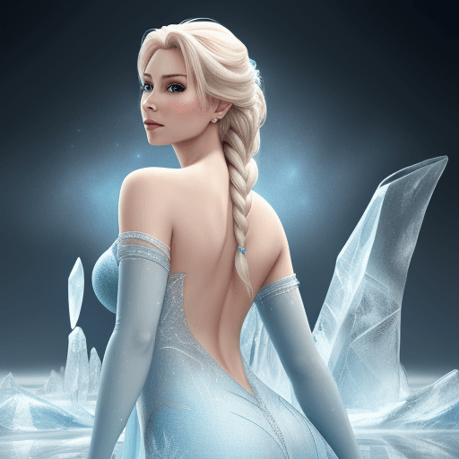 AI generated: High resolution, Elsa, with ice pallas backround