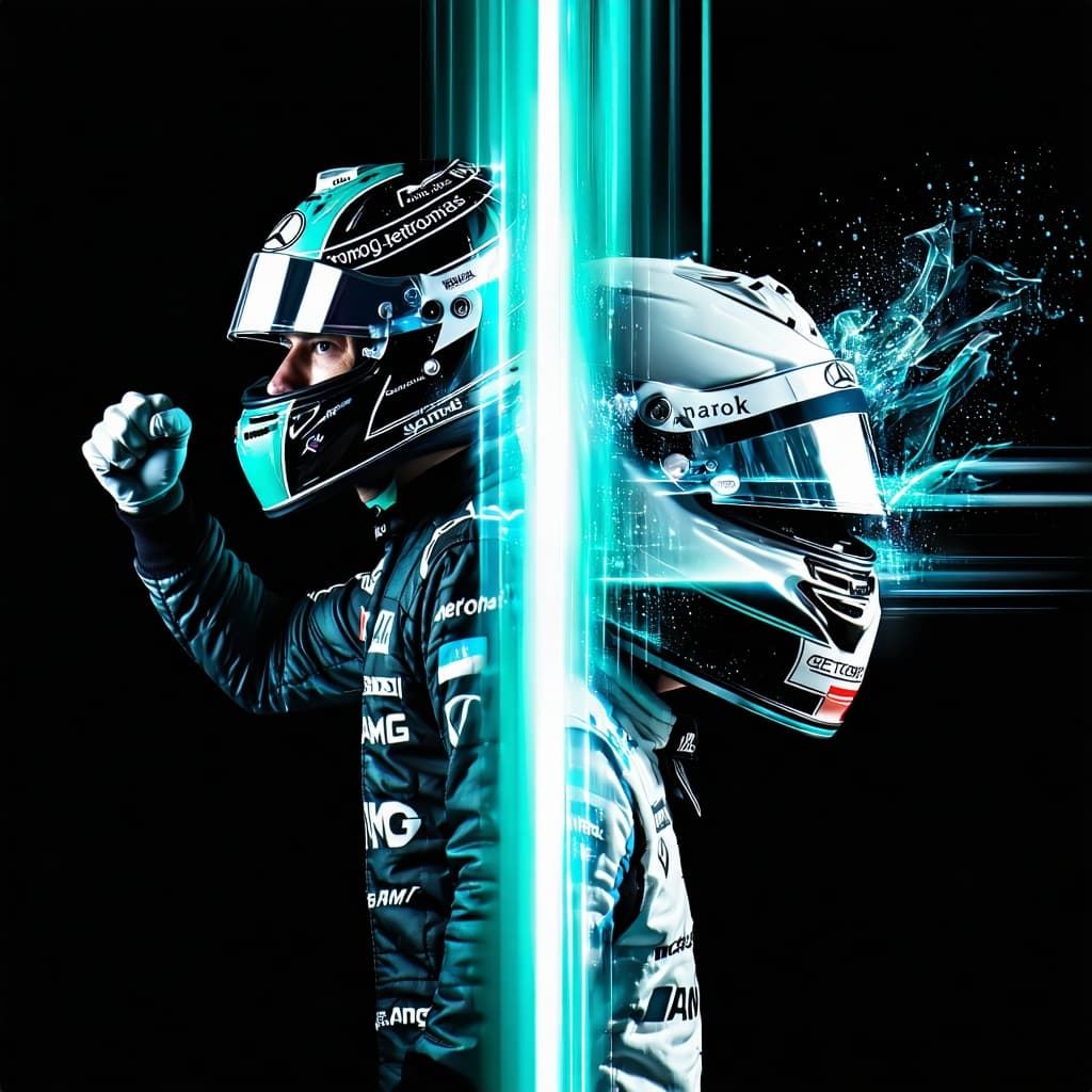 AI generated: A high-impact vertical sports poster capturing the dynamic energy of Formula 1.
Top section: a dram...