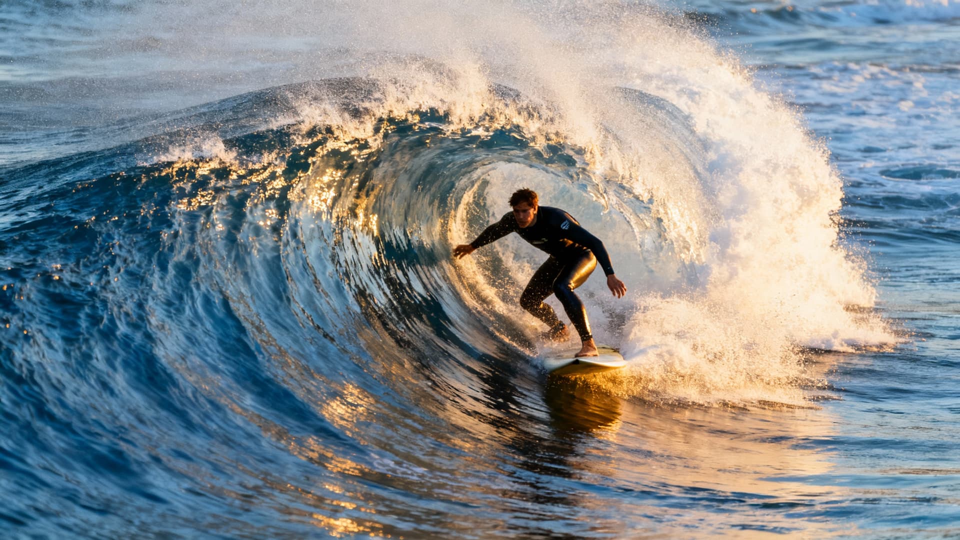 AI generated: a surfer doing a cut back in a big wave
