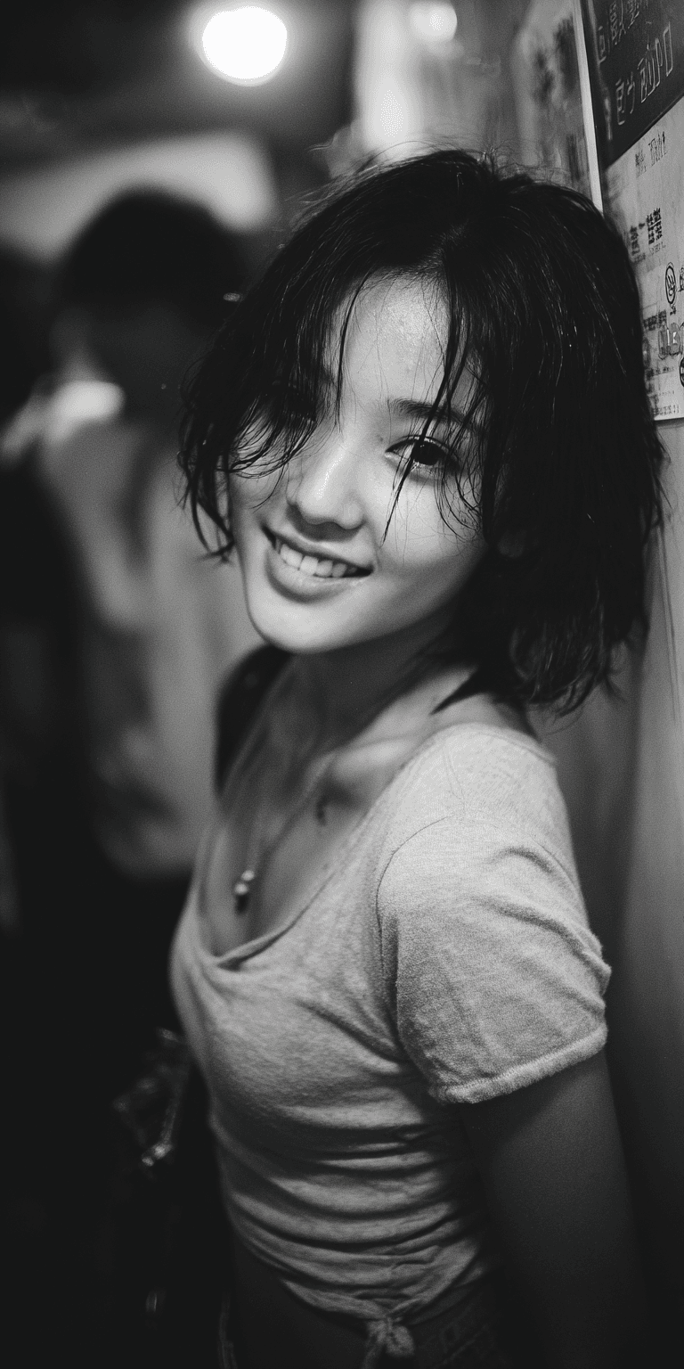 AI generated: woman, side view, slight smile, shot on a Canon A7 III --no freckles --chaos 75 --ar 1:2 --raw --pro...